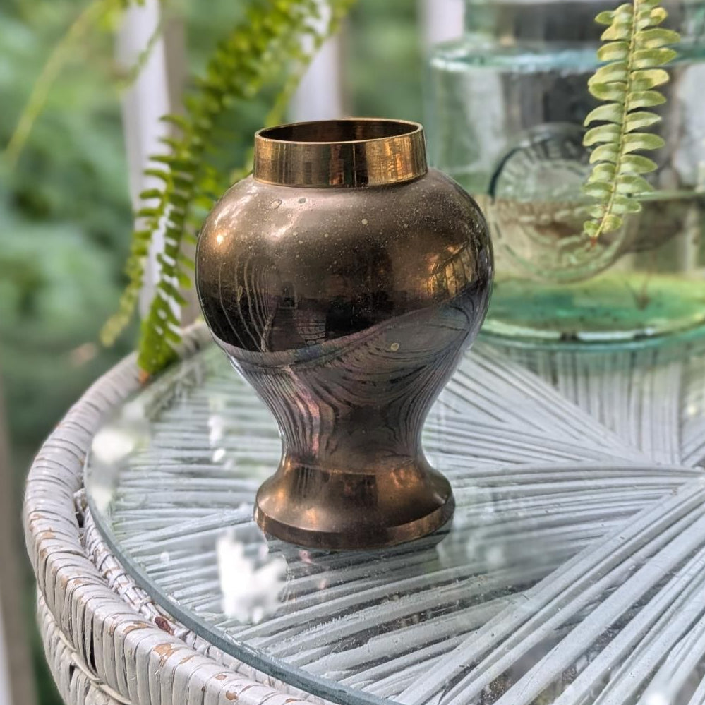mid-century brass vase